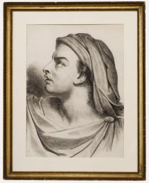 Framed Early 20th Century Graphite Drawing - Study of a Man in Profile