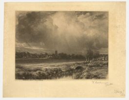 Norman Hirst (1862-1955) - Early 20th Century Mezzotint, View of Othery