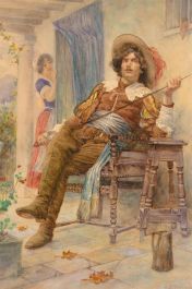 Henry Edward Tidmarsh (1855-1939) - 1887 Watercolour, Unrequited Affection
