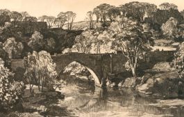 Leonard Russell Squirrel (1893-1979) - Drypoint, Brig O'Gowrie, Deeside