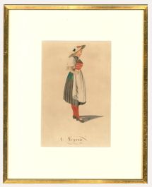 Style of David Alois Schmid (1791-1861) - Watercolour, Woman of Argonie