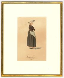 Style of David Alois Schmid (1791-1861) - Watercolour, Fribourg Woman