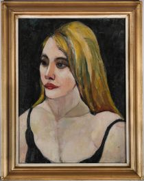 Vaughan - Framed Contemporary Oil, Blonde Lady