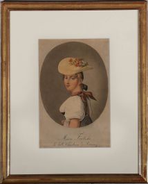 Early 19th Century Watercolour - Portrait of Marie Frutschi