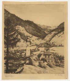 K. Flocks - Late 19th Century Etching, Oberammergau