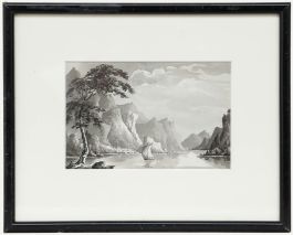 Attrib. George Heriot (1759-1839) - Watercolour, View of the Lago di Girasole 