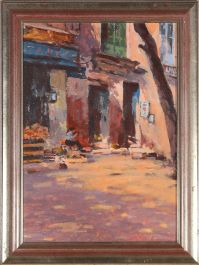 Bernard McDonald (b.1944) - 20th Century Oil, Outside The Tobacconist's