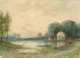 Robert J. Hewitt (1887-1977) - Early 20th Century Watercolour, Essex Mill Pond