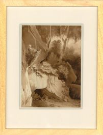 Follower of Simeon Fort (1793-1861) - Framed Watercolour, Hidden Cave