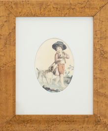 G. Hull  - 19th Century Watercolour, A Young Boy with his Dog