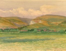 Edward Ridley (1883-1946) -  Watercolour, Towards Chalk Cliffs 