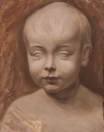 Edward Ridley (1883-1946) - Early 20th Century Oil, Statue of a Child