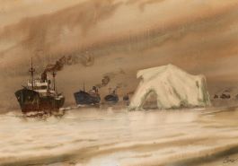 Georgy Chelak (b.1914) - 20th Century Watercolour, Convoy off Greenland