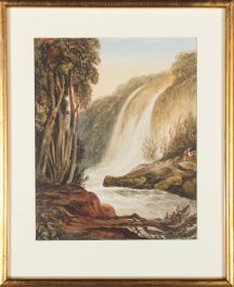 Framed Early 19th Century Watercolour - Intrepid Fisherman