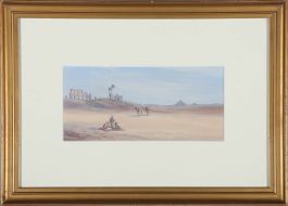 Jamrack - 20th Century Gouache, Desert Scene
