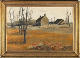 Margaret Parker (1925-2012) - Mid 20th Century Oil, Winter Farmstead
