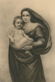 After Raphael  - Early 20th Century Lithograph, Madonna Sixtina