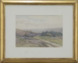 K. M. Broomhead - Framed Early 20th Century Watercolour, Landscape with Cattle