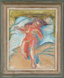 Bracey - Framed 1991 Pastel, Sleeping Nude