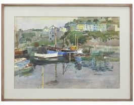 Thomas William Pattison (1894-1983) - Framed Watercolour, Brixham Harbour