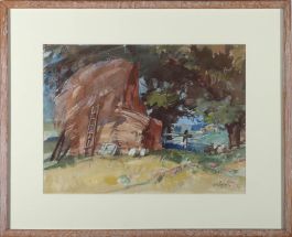 T. W. Pattison - Framed Mid 20th Century Watercolour, Hidden Haystack