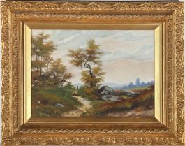 Late 19th Century Gouache - Huntsman in a Landscape