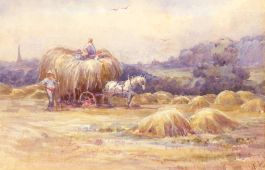 F.L - Early 20th Century Watercolour, The Hay Cart