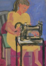 Austin Taylor (1908-1992) - Mid 20th Century Gouache, The Seamstress At Work