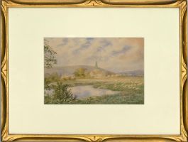 J. W. Oddie (fl.1882-1886 - Framed Late 19th Century Watercolour, Church Fields