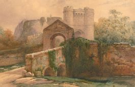 W. McKewan - 1833 Watercolour, Motte-and-Bailey Castle
