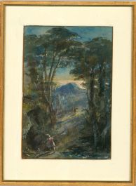 Charlotte Vawser (fl.1837-1875) - Framed Watercolour, Figures on a Woodland Path