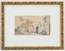 Early 19th Century Watercolour - The Courtyard