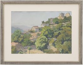 R. Coulombie - Framed French School Mid 20th Century Gouache, Bordeaux Hills