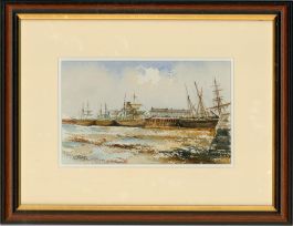 Eric Thompson - Contemporary Watercolour, Herm harbour, St Sampson