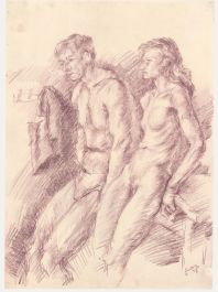 Francis Rudolph (1921-2005) - 1974 Graphite Drawing, The Couple