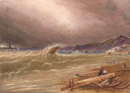 Early 19th Century Watercolour - Rough Seas on the Northumberland Coast