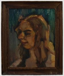 Dorian Levine - 1985 Oil, Portrait of a Girl