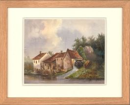 Follower of Simeon Fort (1793-1861) - Framed Watercolour, The Water Mill