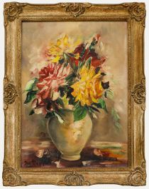 Ira Englefield (b.1912) - Framed 20th Century Oil, Still Life of Roses