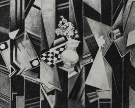 Trevor Frankland (1931-2011) - 20th Century Graphite Drawing, Vase of Flowers