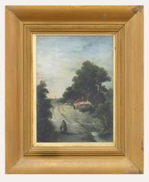 19th Century Oil - Road to the Village
