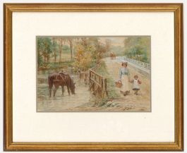 Walter Duncan ARWS (1848-1932) - 1906 Watercolour, A Thirsty Steed