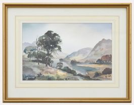 John Snelling FRSA (b.1914) - 20th Century Watercolour, Lake In The Hills