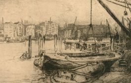 G. Keeling - Early 20th Century Etching, On the Thames