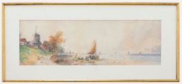 Thomas Sidney - Framed Early 20th Century Watercolour, Seascape off Dordrecht
