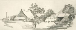 Wendy Trinder (1942-2020) - Contemporary Etching, Suffolk Barns
