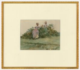 A. Brantingham-Simpson RI (fl.1904-1931) - Framed Watercolour, Picking Berries