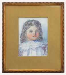 Gertrude Demain Hammond (1862-1953) - Watercolour, Portrait of a Young Girl
