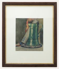 William Fairweather - Early 20th Century Watercolour, Teal Flower Jug