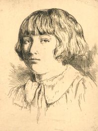 Herbert Cutner (1881-1969) - Mid 20th Century Etching, Portrait of a Girl